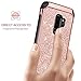 BENTOBEN Luxury Glitter Bling 2 in 1 Hybrid Hard Cover with Sparkly PU Leather Chrome Scratch Resistant Shockproof Protective Phone Case for Samsung Galaxy S9 Plus(2018 Released) /SM-G960U,Rose Gold
