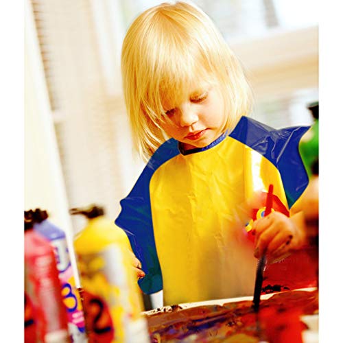 BAHABY Kids Art Smocks 2 Pack Painting Smock with Long Sleeve and 3 Pockets for Age 3-8