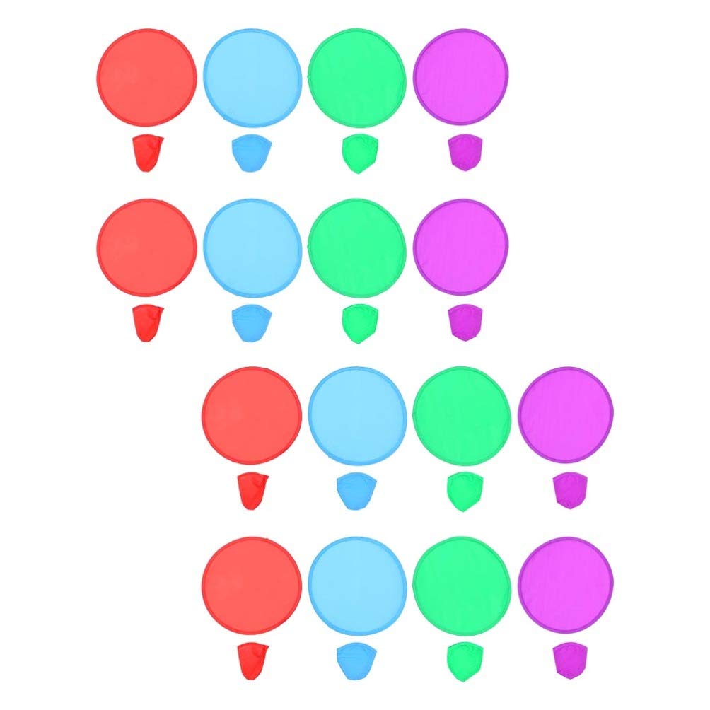 16pcs Folding Flying Disc Foldable Pocket Beach Throwing Disc for Fun Birthday Party Outdoor Creative Random Color