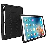 Poetic iPad Pro 9.7 Case - Poetic Rugged Protective Silicone Case [Corner/Bumper Protection][Grip][Sound-Amplification][Bottom Air Vents] w/Apple Pencil Holder for iPad Pro 9.7 (2016) Black