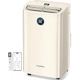 GrowthWing 14,000 BTU Smart WiFi Portable Air Conditioner, Cools up to 700 Sq.Ft, Auto-Evaporation, 3-in-1 Modes, Voice &amp; Remote Control, Quiet Operation, Beige