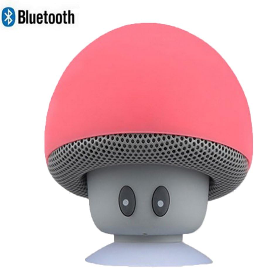 Leacoco Mini Wireless Portable Bluetooth Speakers with Mic and Sucker Portable Small Stereo for iPhone and Android System Equipment Etc. (Red)