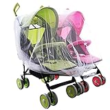 Aligle Twin stroller nets Baby Mosquito Mesh Tandem Strollers Double and Car Seats