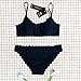 SS Queen Women Classic Scallop Bikini Swimwear Two Piece Bathing Suit Black