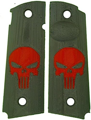 Punisher 1911 Grips in Red on Grey