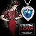 Blue Love Heart Necklace Pendant 925 Sterling Silver Cz Infinity Necklace with Swarovski Crystal Gift for Women