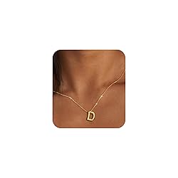 MTINEAPS Bubble Letter Necklace Gold Initial