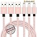 Zcen Lightning Cable, 3Pack 6Ft Nylon Braided Cord iPhone Cable to USB Charging Charger for iPhone 7/7 Plus/6/6S/SE/5S/5/5C/iPad/iPod and more (Rose Gold)