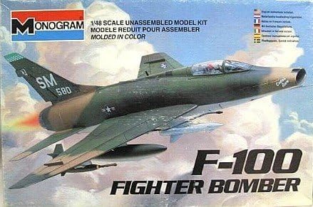 Monogram F-100 Fighter Bomber 1/48 Scale Vintage 1981 Model Kit