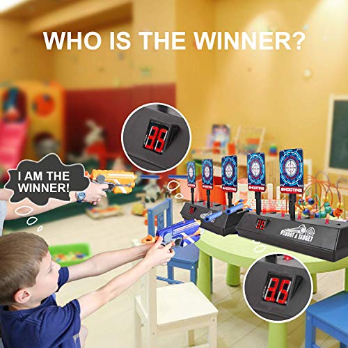 (2019 Updated Edition) Electric Digital targer for Nerf Guns,Scoring Auto Reset Nerf Target for Shooting with Wonderful Light Sound Effect for Nerf Guns Blaster N-Strike Elite/Mega/Rival Series