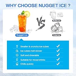 Kismile Nugget Ice Maker Countertop,Portable