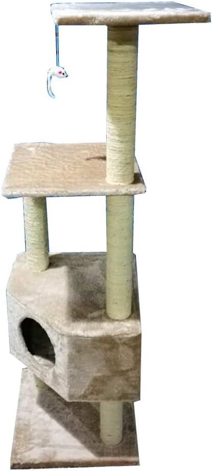 joPet Cat Furniture Cat Tree Condo Five Tier Scratcher Pet House Cat Exercise Tree 71“ Beige color