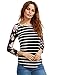 Floerns Women's Floral Baseball Tee Stripe Raglan Sleeve T Shirt Black XXL