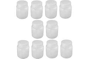 Bettomshin 10Pcs 300ml PE Plastic(Food Grade) Bottles, Wide Mouth Lab Reagent Bottle Liquid/Solid Sample Seal Sample Storage Container