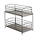Seville Classics 2-Tier Sliding Basket Kitchen Cabinet Organizer, Gun Metal