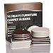 Reusable Furniture Sliders / Movers for Furniture on Carpeted Floors – 16 Pcs – Square and Round – 3.5” – Brown and Beige – For Beds, Tables, Sofas, Armchairs, Couches, Desks, Cupboards and more
