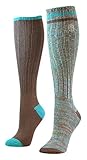 Khombu Women's Menlange Knee High Socks, 2 Pack