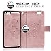 Vofolen 2-in-1 Case for iPhone 6S Plus Case iPhone 6 Plus Wallet Card Holder Detachable Flip Cover Magnetic Folio PU Leather Protective Slim Shell with Wrist Strap for iPhone 6 Plus 6S Plus -Rose Gold