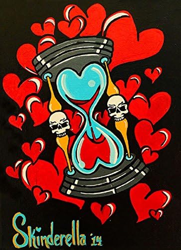 Til the End of Time by Skinderella Hourglass & Hearts Tattoo Canvas Art Print