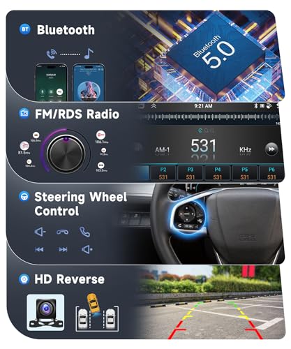 8 Core 4G+64G Android 13 Car Radio for Peugeot 207 2006-2015, 9 Inch 1280 x 720P HD IPS Touch Screen with DSP Carplay Android Auto GPS Wi-Fi Bluetooth FM RDS Radio Backup Camera