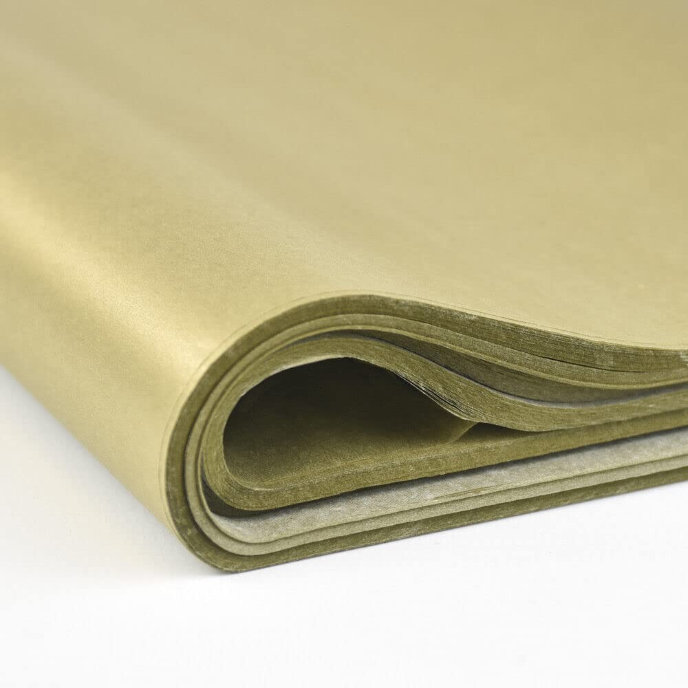 20 Sheets Metallic Gold Tissue for Gift Wrapping & Crafts | 75cm x 50cm Coloured Tissue for All Occasions & Corporate Events