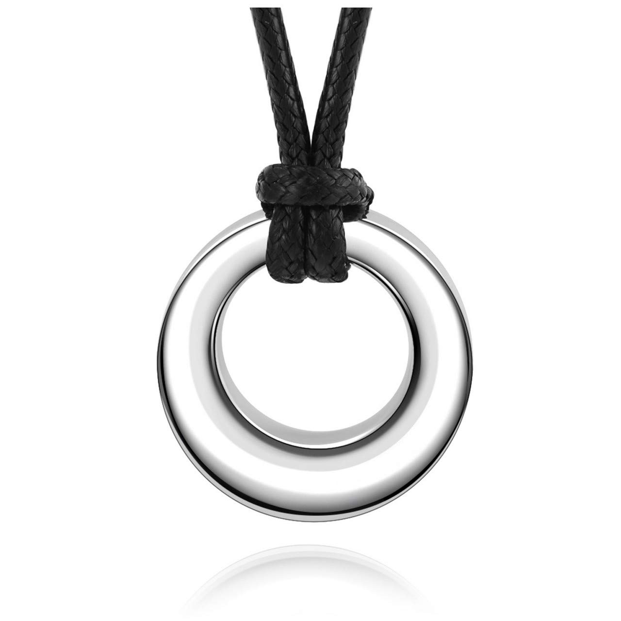 AllerPierce Silver Cremation Urn Necklace for Ashes Stainless Steel Memorial Urns Pendant Necklaces Circle of Life Eternity Ashes Jewelry Keepsake for Men Women