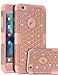 TOPSKY Compatible with iPhone SE Case,iPhone 5S Rose Gold Case, [Shock Absorption] Studded Rhinestone Bling High Impact Resistant Armor Defender Case for Apple iPhone 5 /iPhone 5S / iPhone SE, Rose Gold