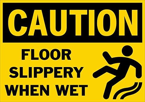 Caution Floor Slippery When Wet Safety Sign-7X10 -6-Pack Laminated Paper Signs