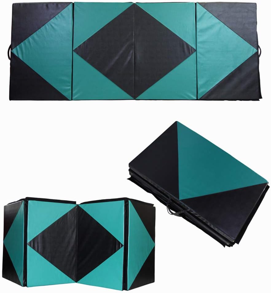 KOOLWOOM Gymnastics Mat PU Leather Thick Folding Panel for Gym Fitness Tumbling Yoga