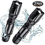 Wsky LED Tactical Flashlight, Best S2000 Water Resistant Work Light Flashlight with 5 Modes, Zoomable, Perfect for Camping Biking Hiking Home Emergency or Gift-Giving (Batteries Not Included)