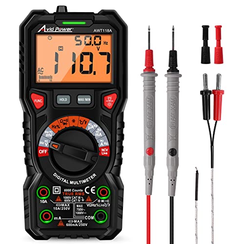 AVID POWER Digital Multimeter, Auto-Ranging TRMS