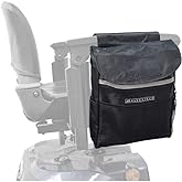 AlveyTech Water-Resistant Saddle Bag (Large, Black) - For Mobility Scooters, Wheelchairs, &amp; Power Chairs - Lightweight &amp; Easy to Install - Storage Organizer - Electric Wheelchair Accessories Adults