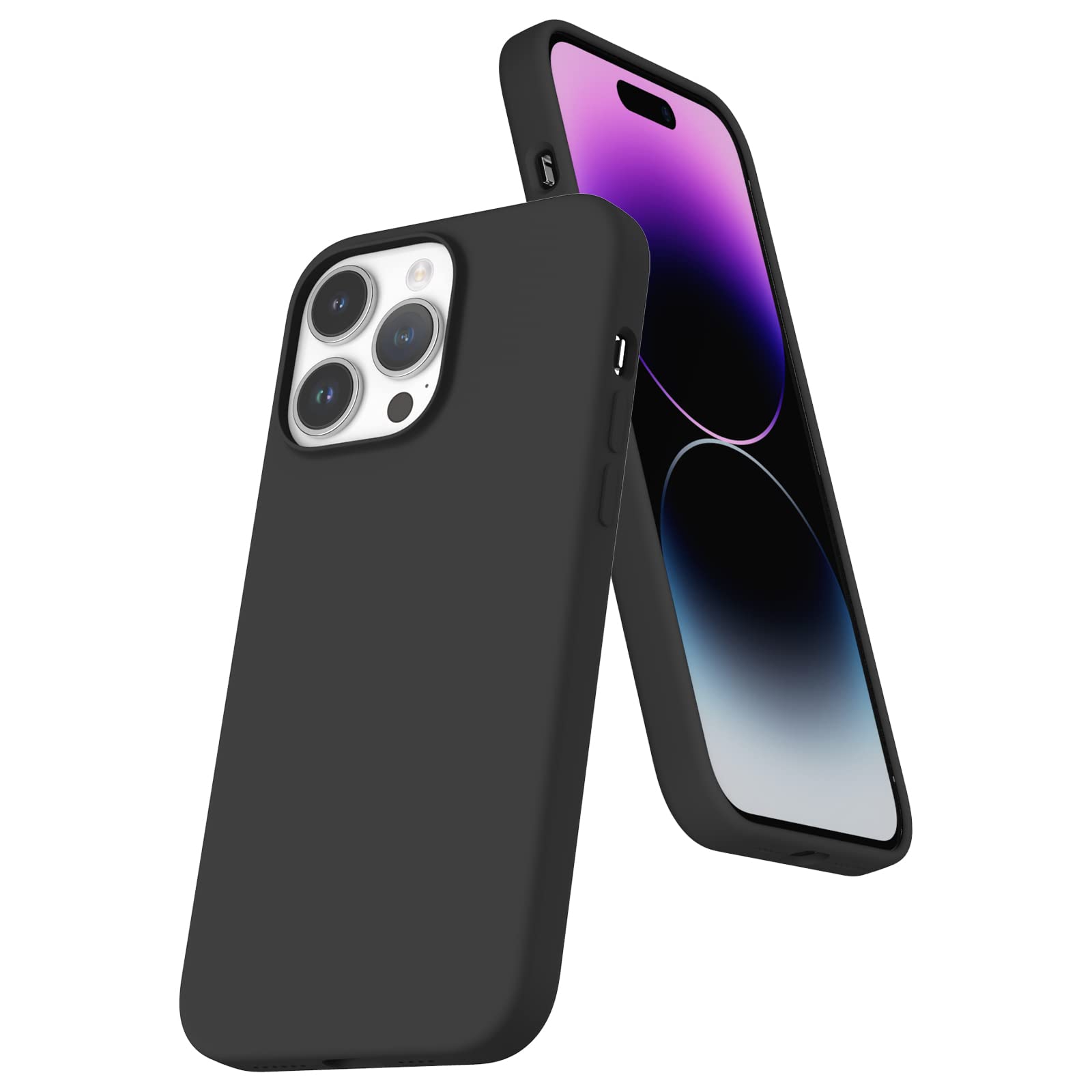 K TOMOTO Compatible with iPhone 14 Pro Max Case for Women, [Drop Protection] [Anti-Fingerprint] [Anti-Scratch] Shockproof Soft-Touch Silicone Phone Case for iPhone 14 Pro Max 6.7", Black — image 1