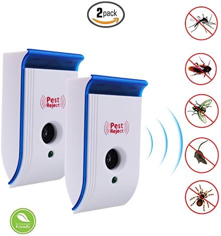 Ultrasonic Plug in Repeller Pest Control by ODOOR - 2 Pack Electronic Plug in Non-Toxic Repellent, Best Repellent Get Rid of - Mosquitoes, Flies, Mice, Rats, Ant, Roaches,Spiders
