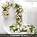 HEJIAYI Artificial Rose Flower Garland For Decoration Fake Rose Flower Vines For Wedding Fake Silk Flower Garland For Weddings, Home, Office, Party