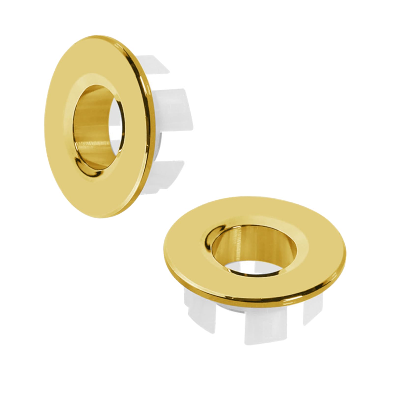 Photo 1 of 2 Pack Gold Kitchen Bathroom Sink Basin Vanity Sink Trim Overflow Cover, Copper Bathroom Wash Basin Decoration Overflow Cover Insertion Hole