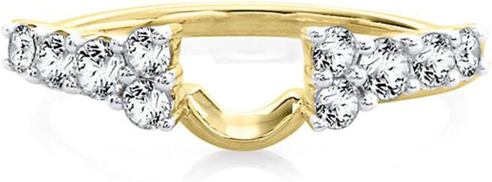 Amazon Com Star Retail 14k Yellow Gold Plated 1 2 Ct Simulated Diamond Solitaire Engagement Ring Enhancer Wrap Jewelry