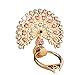 Dolloress Luxury Peacock Crystal Mobile Phone Holder Watch Shape Metal Finger Ring Stand Holder Phone Bracket (Pink)