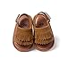 LIVEBOX Infant Baby Girls Moccasins Tassels Premium Soft Rubber Sole Anti-Slip Summer Prewalker Toddler Sandals (M: 6~12 Months, Chocolate)