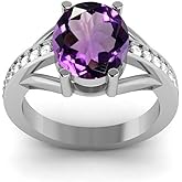 LMDPRAJAPATIS 925 Sterling Silver Natural Purple Amethyst Gemstone Unique Bridal Ring For Women Ring Size 5-10