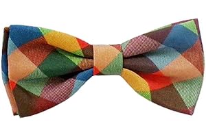 Huxley & Kent Pet Bow Tie for Dogs & Cats - Adjustable Hook & Loop Collar Accessory - Cute & Comfortable for Holidays & Celebrations - Fall Check, Large