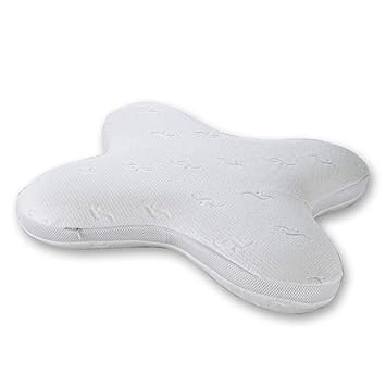 maxVitalis Orthopädisches Nackenstützkissen, Visko-Schmetterlings-Kissen, Bauchschläfer-Kissen, Baumwolle/Mikrofaser, weiß
