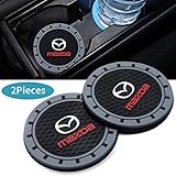 HEY KAULOR 2PCS 3 inch Vehicle Travel Auto Cup Holder Insert Coaster Mat for Mazda 2, 3,5,6, CX-5,CX-7,CX-8,M6, MX5,RX7, RX8, A8, CX9, MX6,R3, M2 M3,M5, etc.