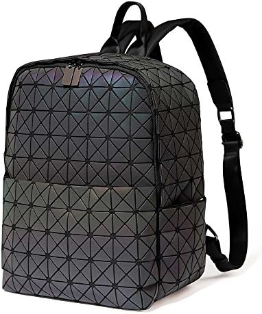 DIOMO Geometric Women Backpack Holographic Diamond Laptop School Bag
