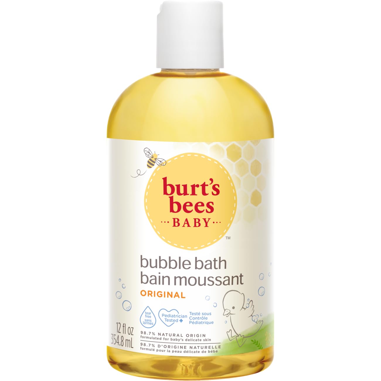 Burt’s Bees Baby Bubble Bath & Body Wash, Gentle Baby Wash For Daily Care, Tear-Free & Paediatrician-Tested, 254.8ml