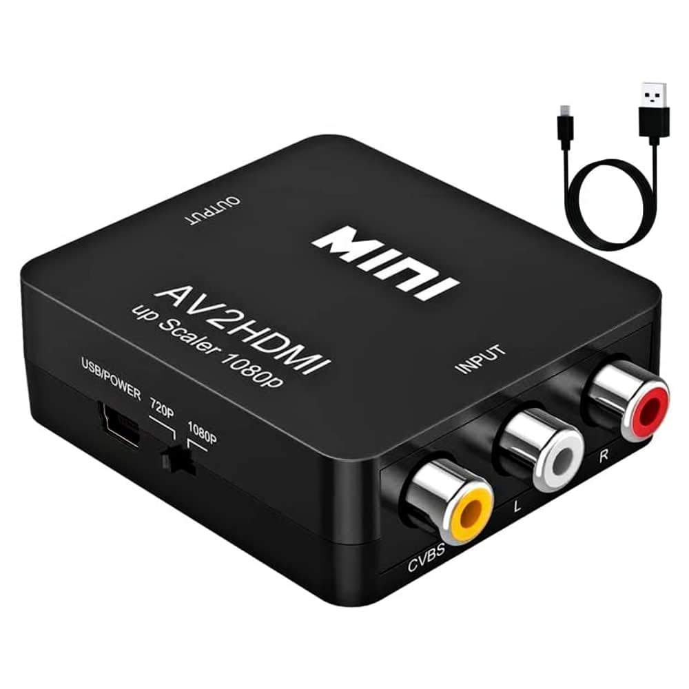 Esellertree HDMI to RCA, 1080P HDMI to AV Converter, HDMI to 3 RCA CVBS Full HD Video 1080P AV Scart Composite Converter Adapter, Support NTSC/PAL for PC Laptop