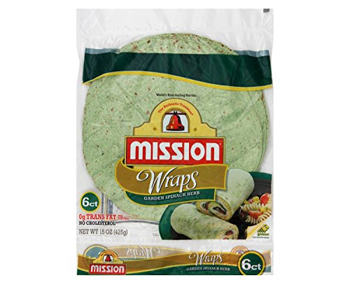 Mission Wraps Garden Spinach Herb Tortillas (15 oz., 6 ct.) (pack of 2)