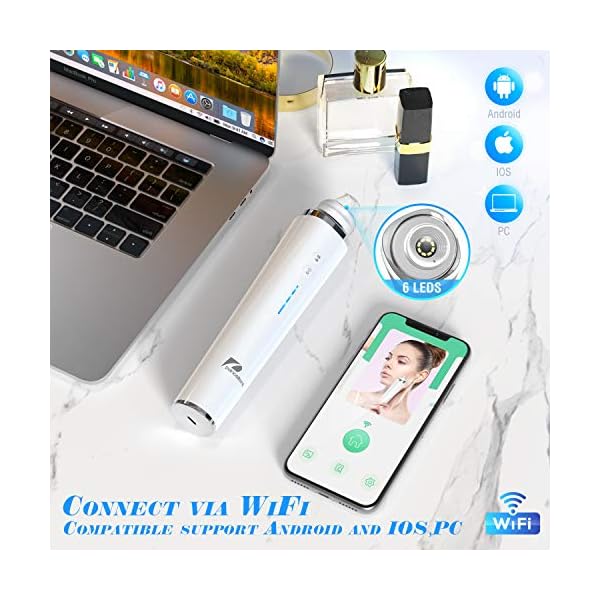 Mitesserentferner Porenreiniger WIFI Visuelle Mitesser Sauger Porenreiniger-[2020 Verbesserte] 20X Mikroskop 5.0… – Bild 6