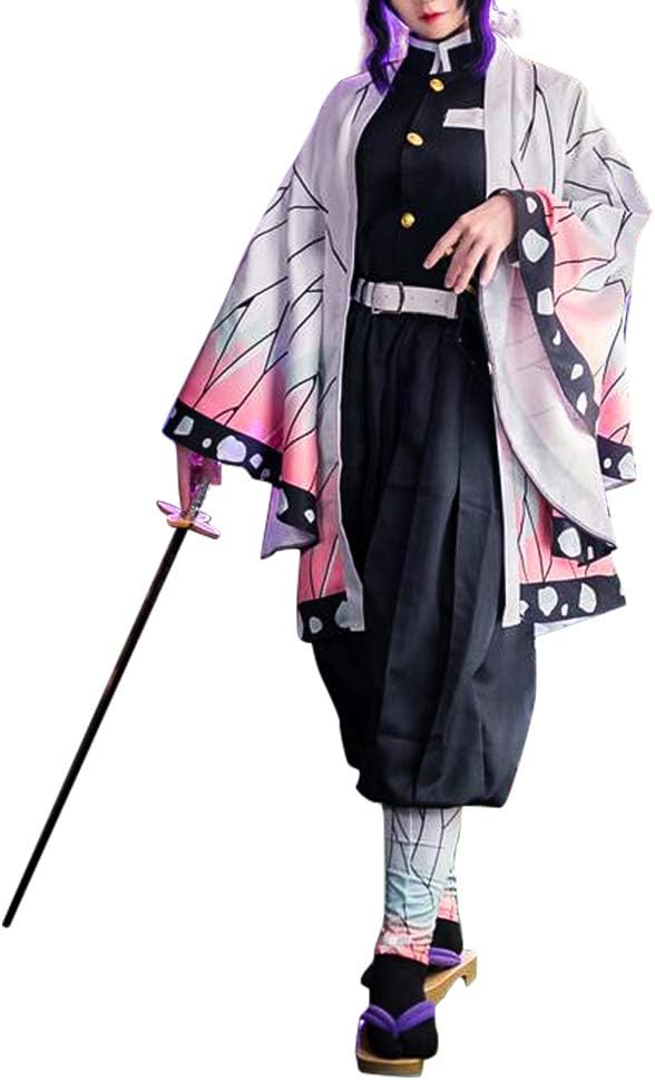 Erwin.S Demon Slayer: Kimetsu no Yaiba Kochou Shinobu Cosplay Costume Coat Kimono Set
