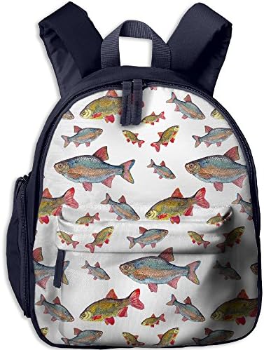 Tanghua Vintage Kids Retro Fish Backpack For Boys Girls